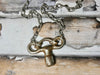 Vintage Key Necklace chunky silver Winding Barrel Key