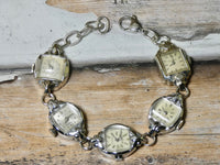 Vintage Watch Bracelet, One of a Kind Bracelet, All Silver plated Watch Bracelet- BBB