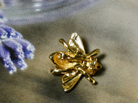 Bee pin tiny gold and pave crystal brooch
