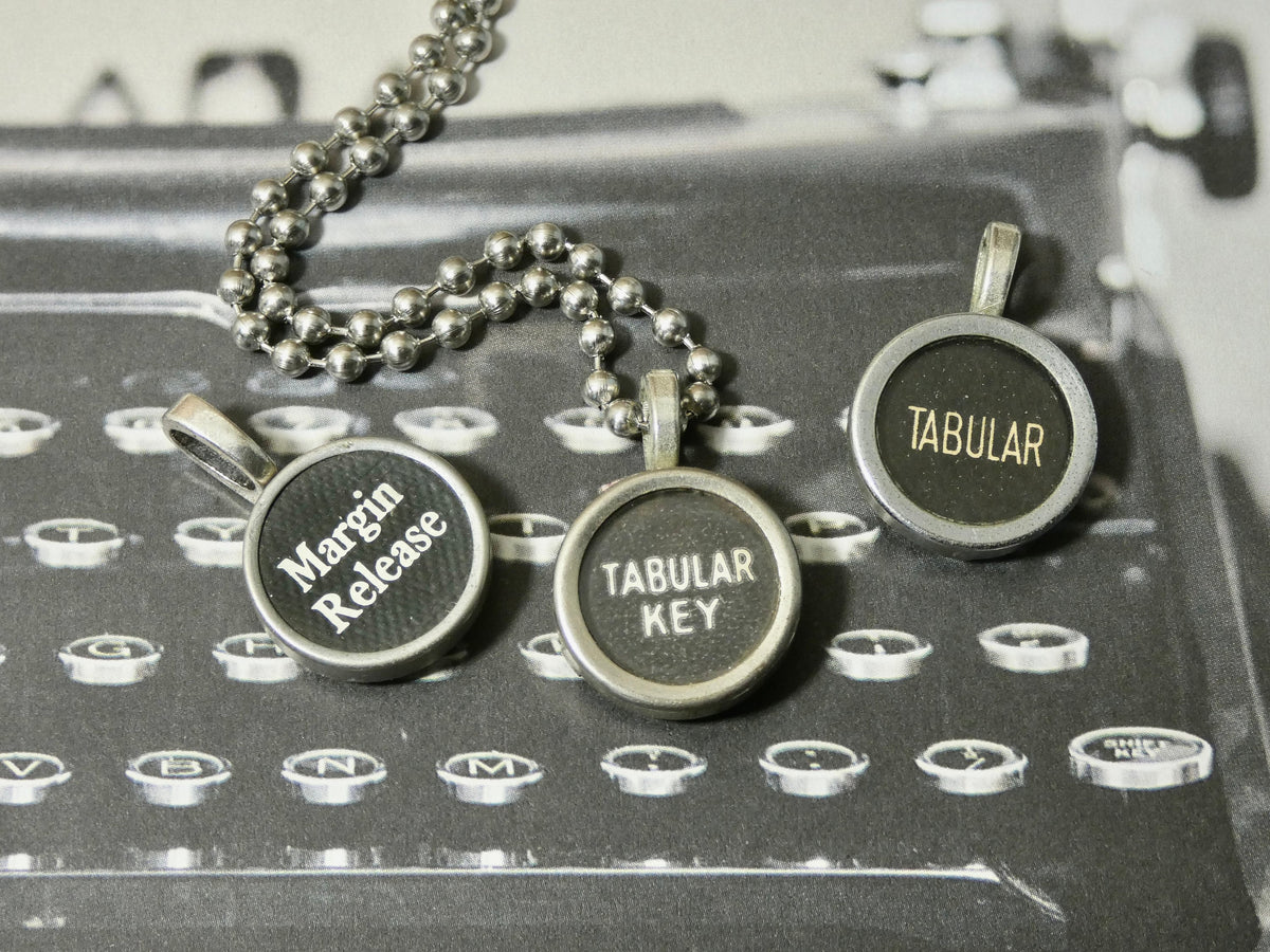Typewriter Necklace Tabular Key, Margin Release, Authentic Typewriter Key pendant