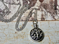 Urn Necklace, Silver Tree Of Life Necklace, Cremation Pendant for Human or Pet Ashes