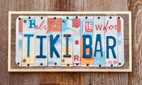 Tiki Bar License Plate Sign repurposed from license plates
