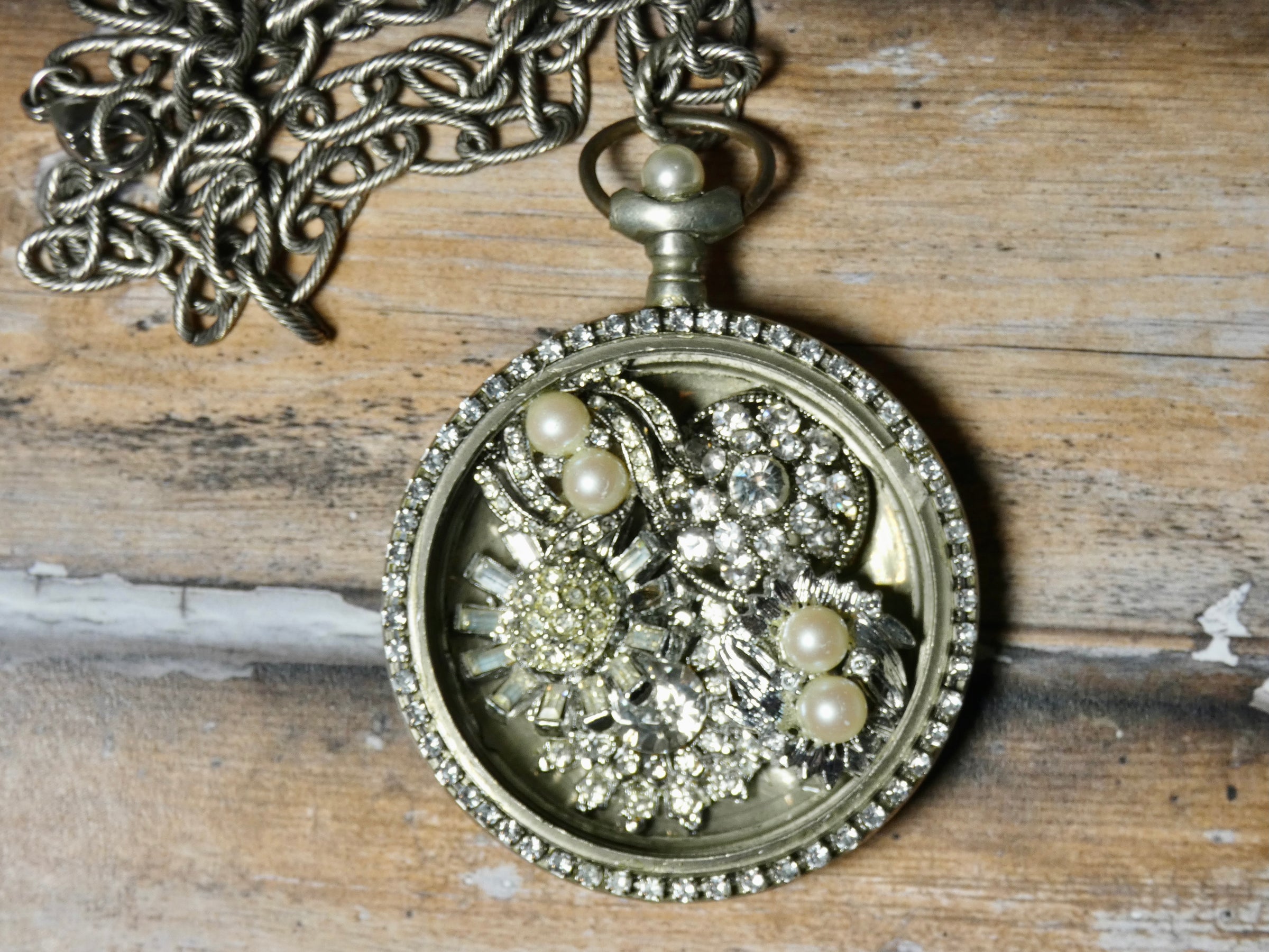 One of a kind Vintage Pocket Watch Assemblage Necklace