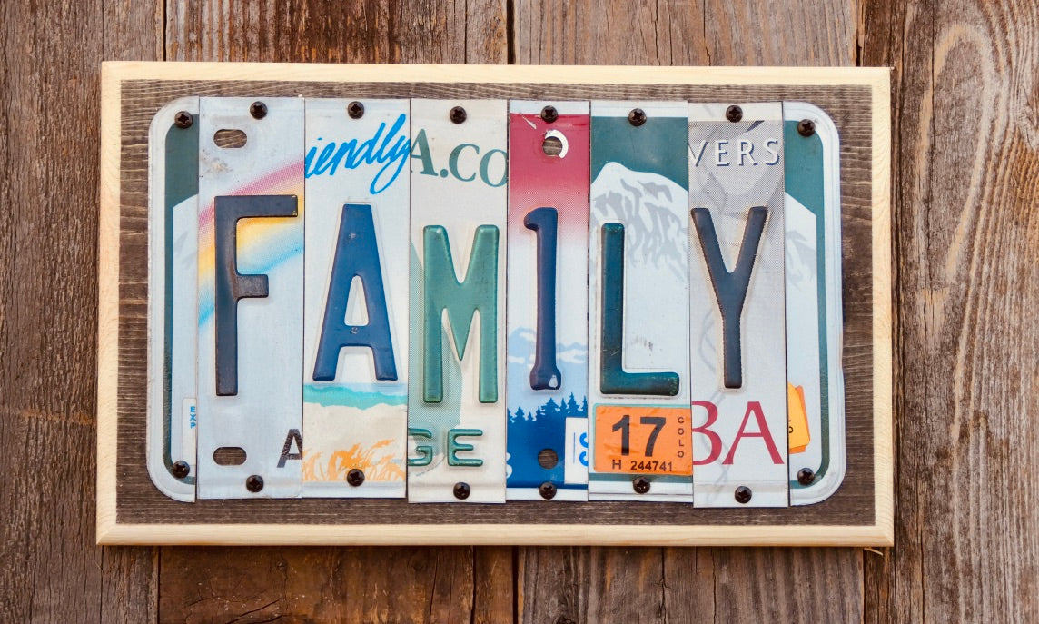 Family License Plate Sign 
