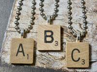 Scrabble Necklace, Letter Necklace from repurposed Scrabble Tile