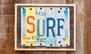 Surf License Plate Sign