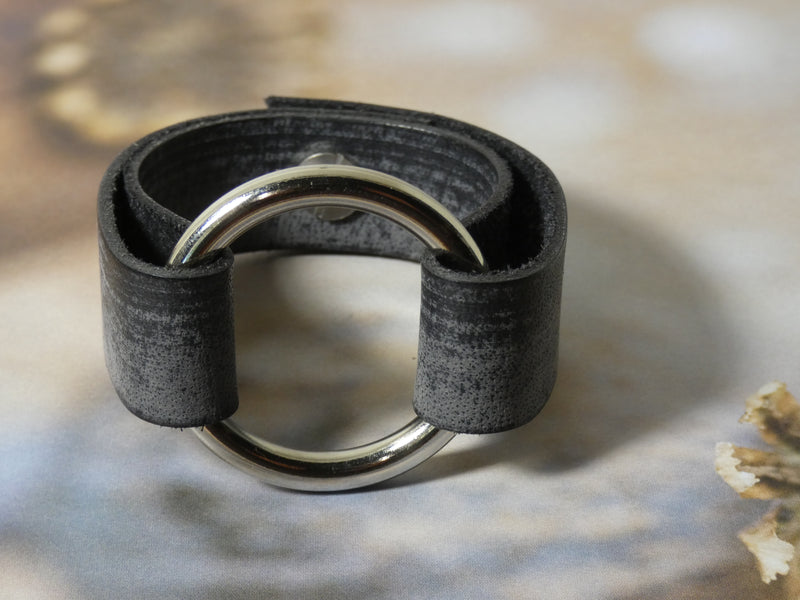 Circle O Ring Leather Cuff 