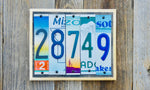 House Number Sign with License Plates