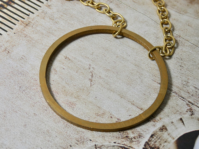 Circle Necklace • Brass Large Infinity Pendant