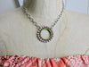 Circle Necklace • Pink and Green Vintage Belt Buckle