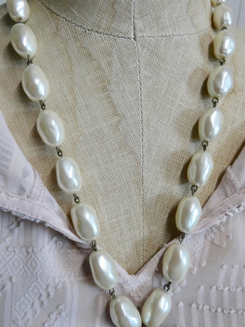 One of a Kind Vintage Pearls and Rustic Necklace
