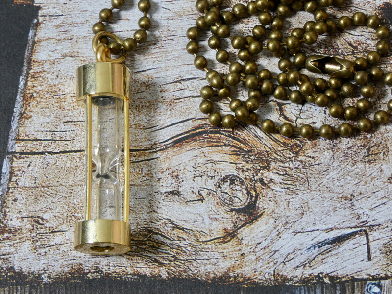 Sand Timer Necklace, Urn Necklace or put your own sand in the empty capsule