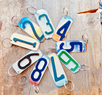 Number 9 Key Chain from repurposed License Plates