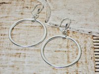 Circle Earrings, Sterling Silver Plated Small Circle Infinity Earrings