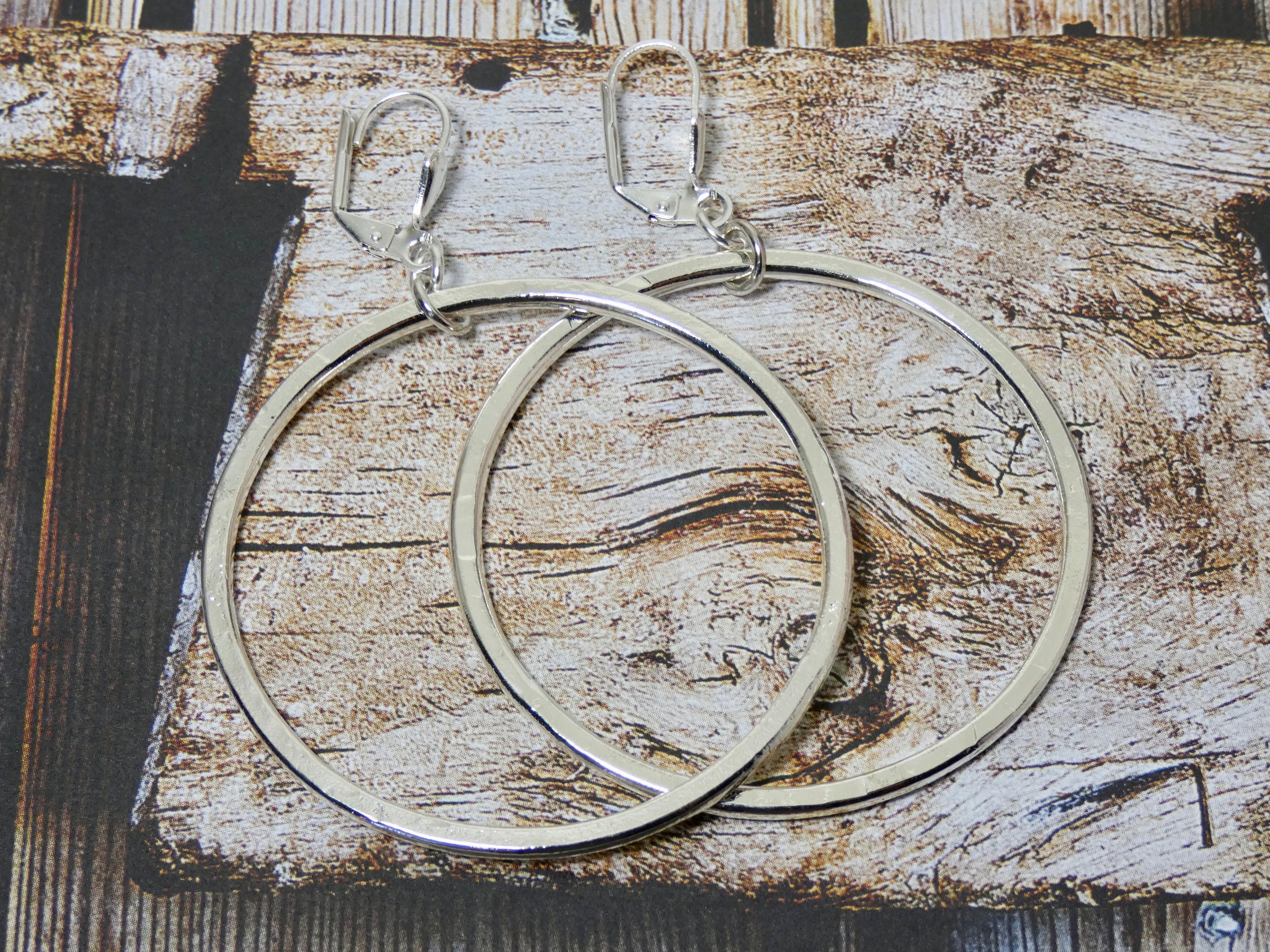 Circle Earrings, Sterling Silver Plated Medium Circle Infinity Earrings