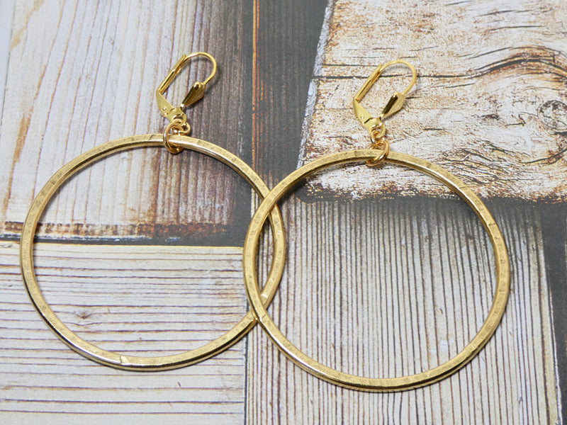 Circle Earrings, 14K Gold Plated Medium Circle Infinity Earrings