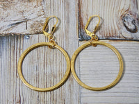 Circle Earrings, 14K Gold Plated Small Circle Infinity Earrings