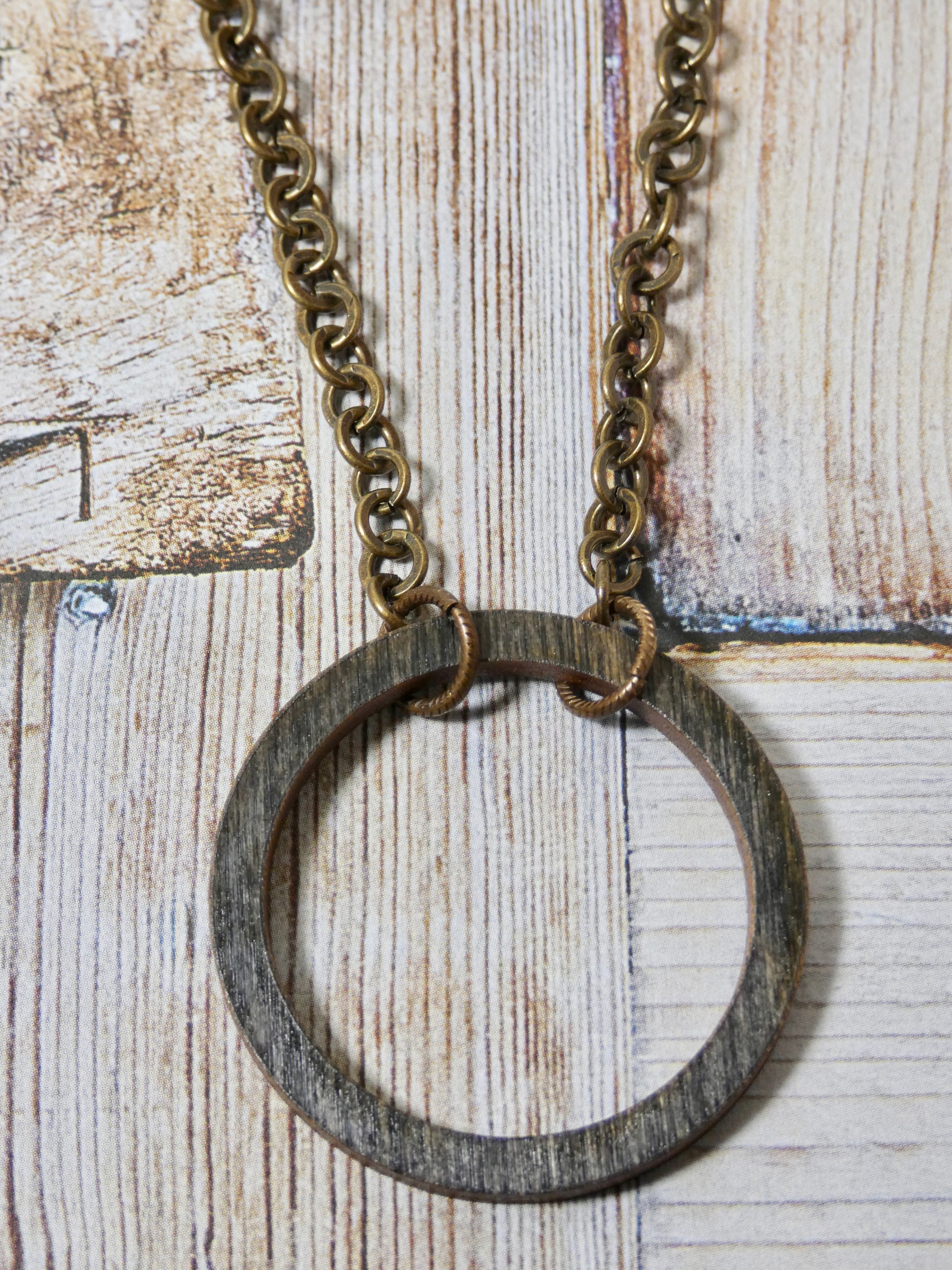 Circle Necklace, Small Ebony Birch Wood Infinity Necklace