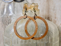 Wooden Circle Earrings, Chestnut Birch Small Circle Infinity Earrings