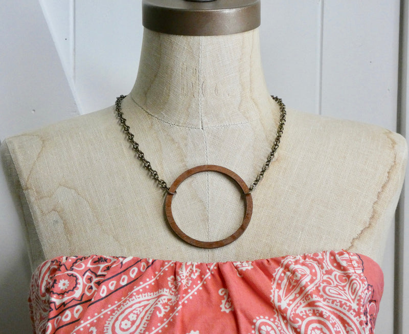 Wooden Circle Necklace