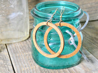 Wooden Circle Earrings, Chestnut Birch Medium Circle Infinity Earrings
