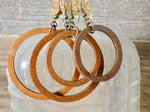 Wooden Circle Earrings, Chestnut Birch Medium Circle Infinity Earrings