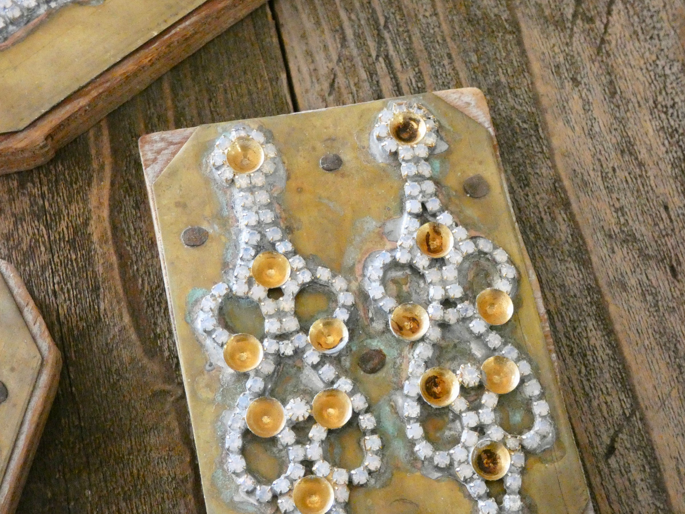 Vintage Decor, One of a Kind Rare Found Object, Rhinestone jewelry pieces
