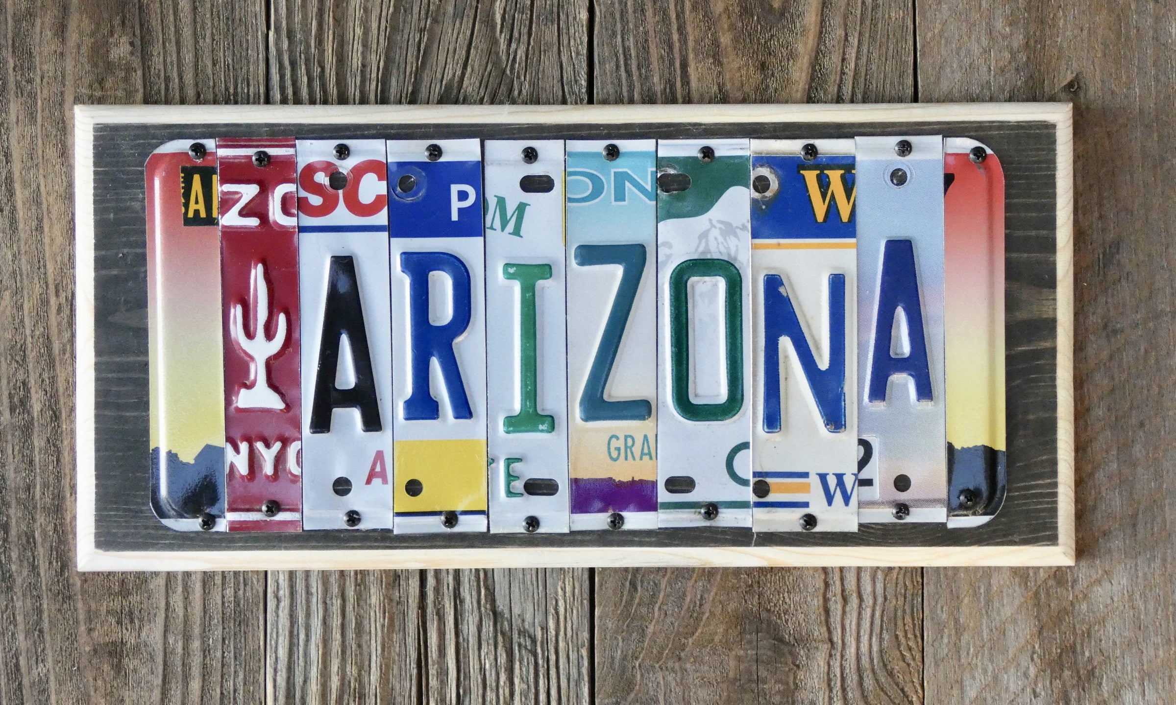 Arizona License Plate Sign - Upcycled Works