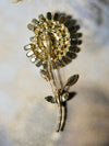 One of a Kind Vintage Pin, Stunning White Flower prong set stones
