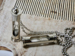 Sand Timer Necklace, Great Steampunk Silver Hour Glass Necklace