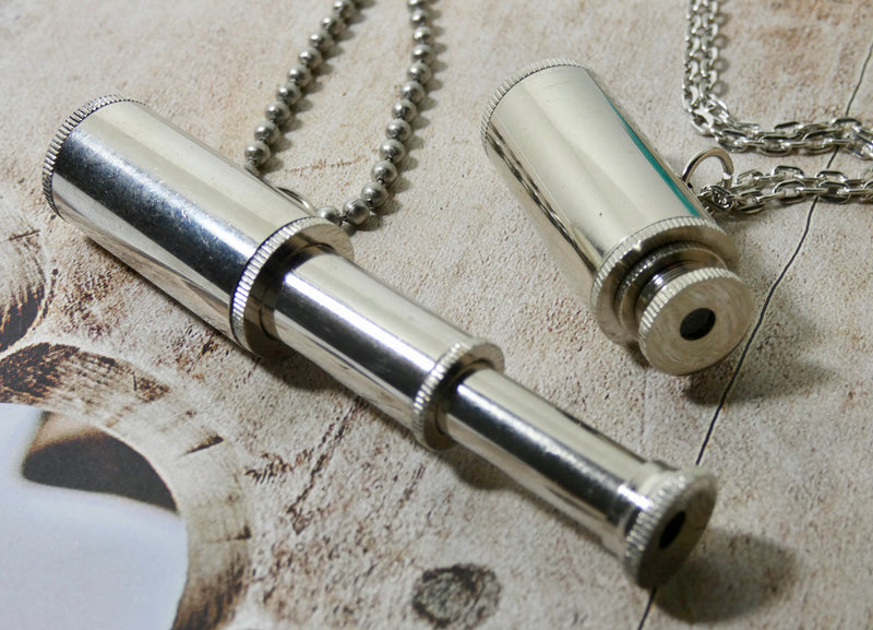 Telescope Necklace, Silver Looking Glass Necklace