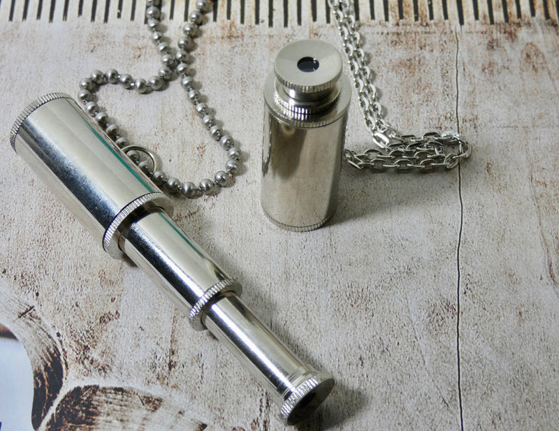 Telescope Necklace, Silver Looking Glass Necklace