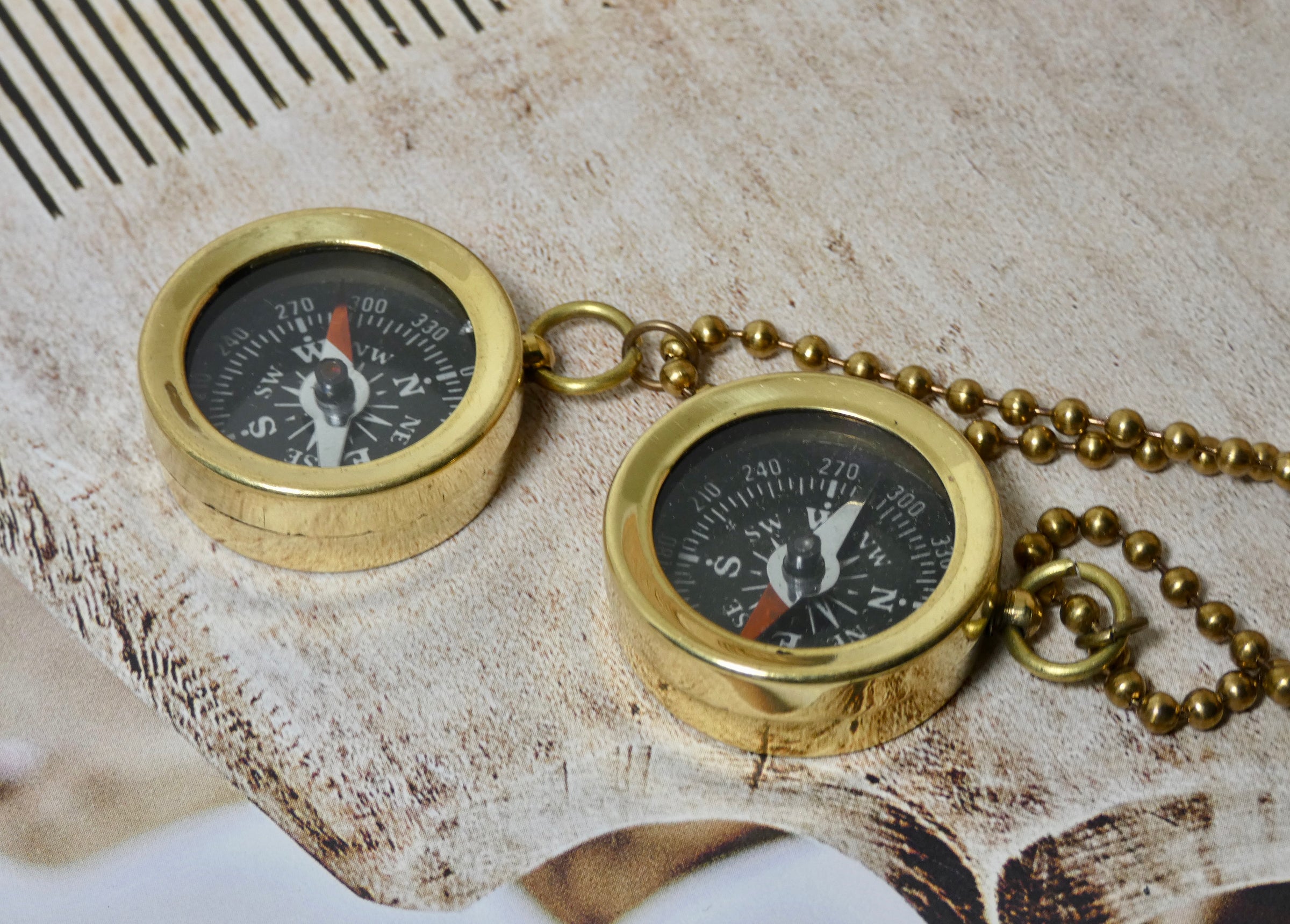 Compass Necklace, Brass or Silver Compass Pendant – Upcycled Works