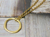 Circle Necklace, 14K Gold Plated Small Chunky Circle Infinity Pendant
