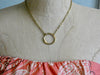Circle Necklace, 14K Gold Plated Small Chunky Circle Infinity Pendant
