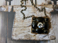 One of a Kind Vintage Necklace, Repurposed Brooch Pendant
