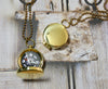 Compass with cover Necklace, Brass Compass Pendant