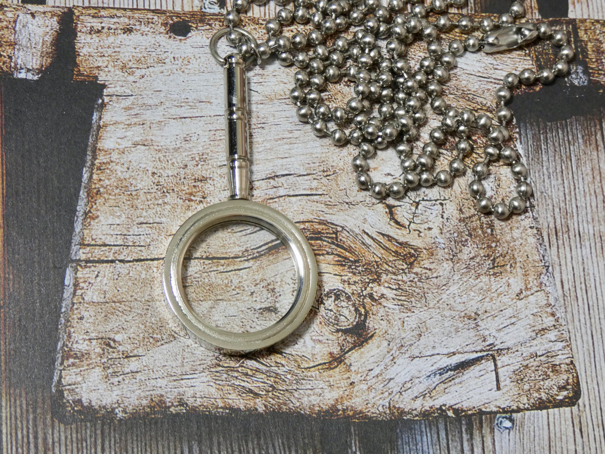 Magnifying Glass Necklace, Brass Handle Pendant – Upcycled Works