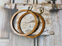 Circle Wood Earrings, Natural Chestnut Large Circle Infinity Earrings