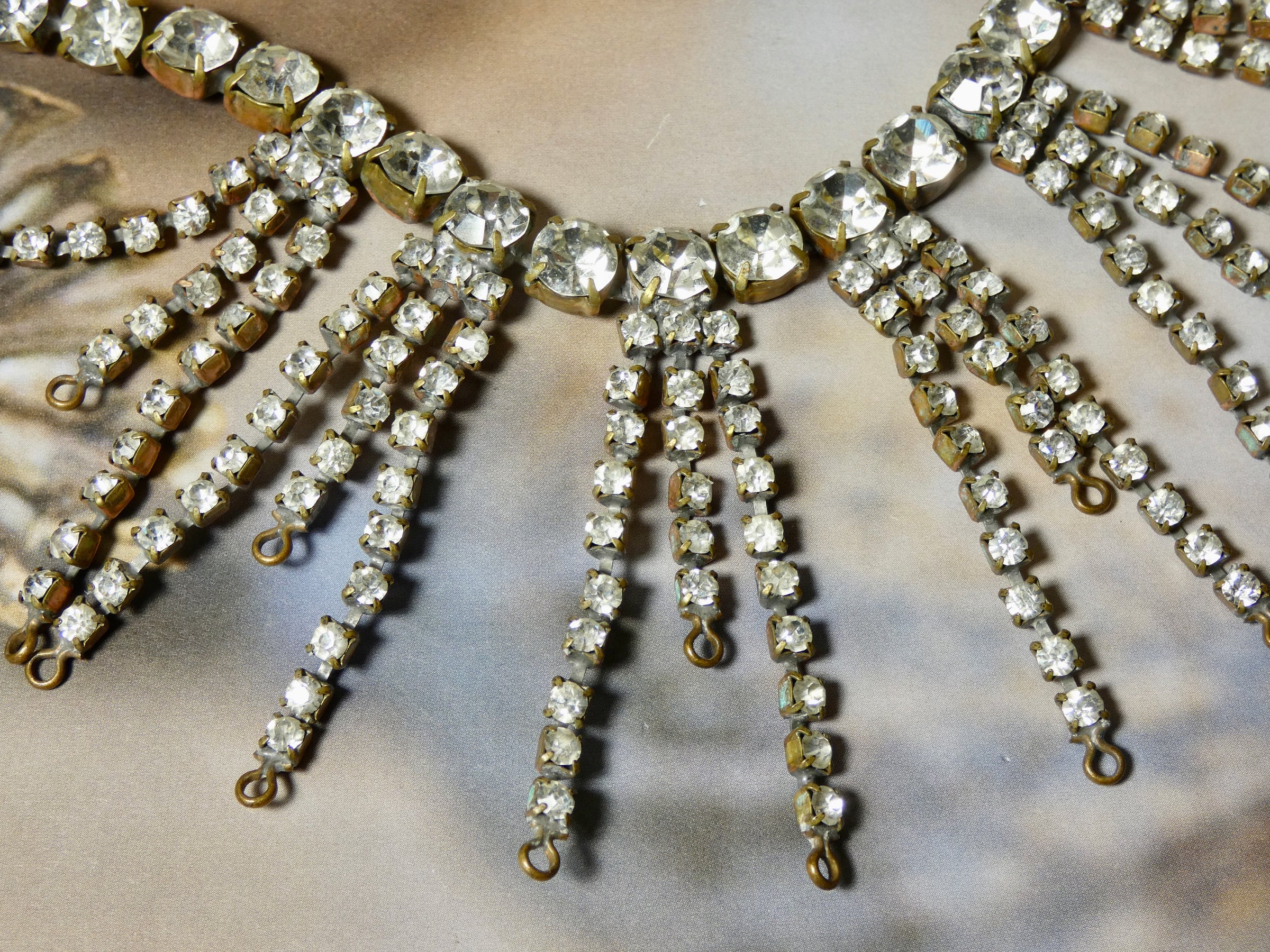One of a Kind Vintage Rhinestone Statement Necklace, A perfect Display Necklace