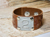 Leather Cuff Bracelet #2 Locker Number