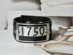 Leather Cuff Bracelet, #1750 Silver Locker Tag