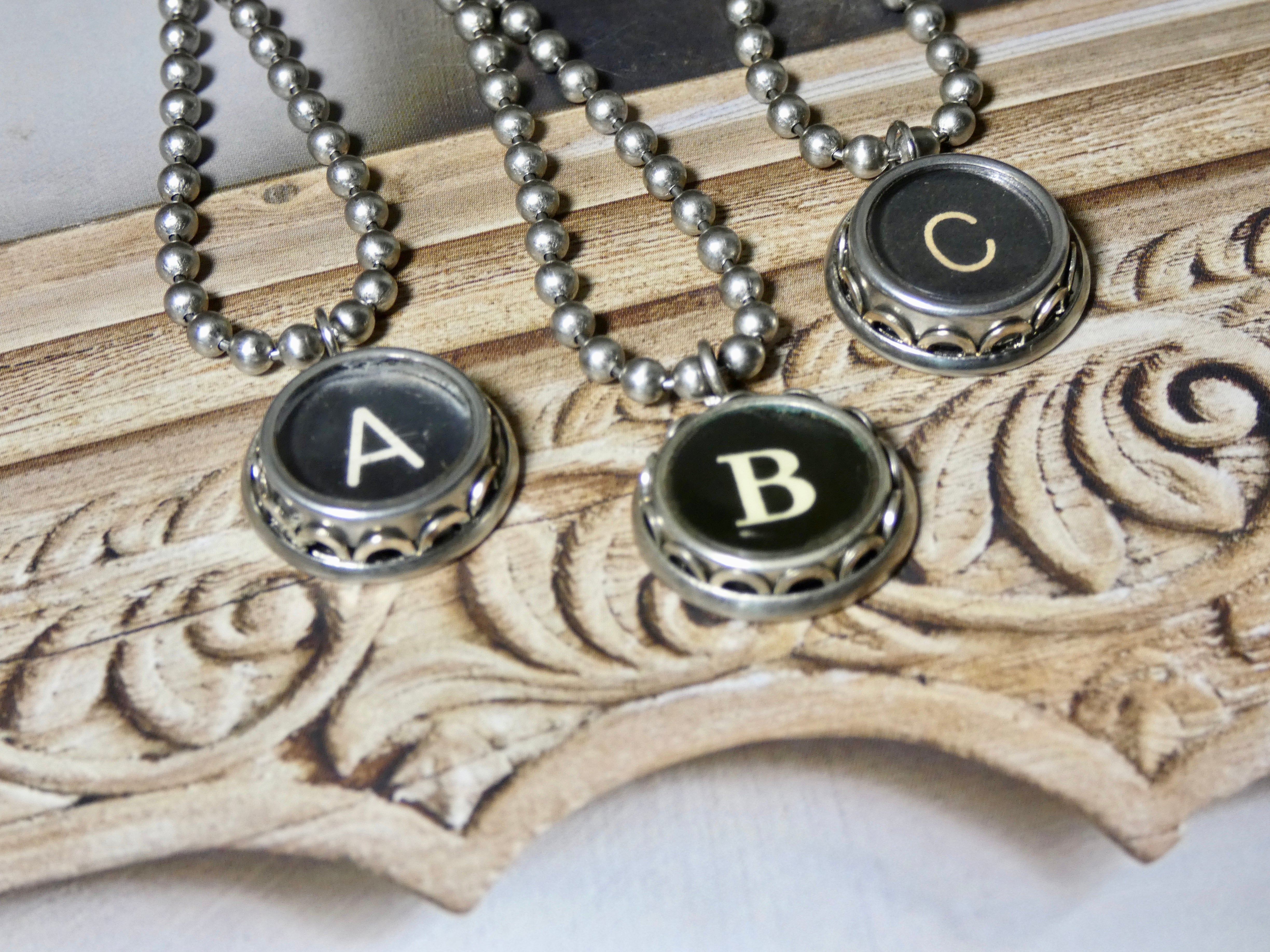 Typewriter Key Necklace Letters A to Z