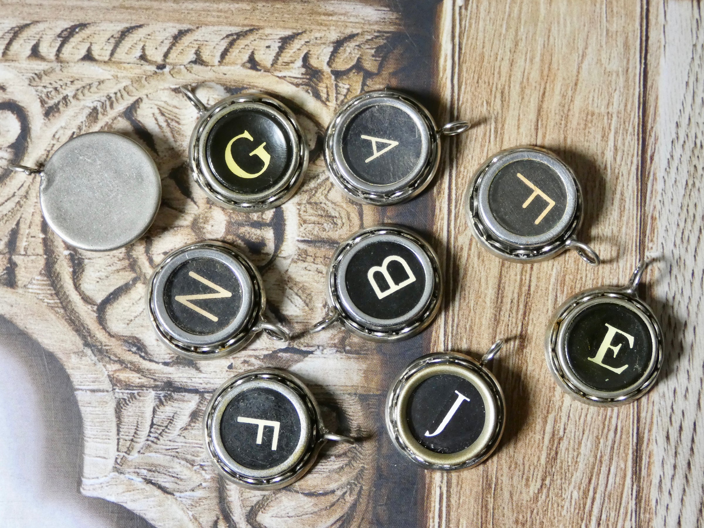 Typewriter Key Necklace Letters A to Z