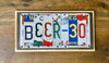 BEER 30 Sign made with repurposed License Plates