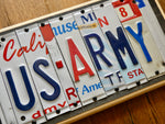 US ARMY Sign made with repurposed License Plates