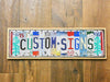 XOXO Sign made with repurposed License Plates