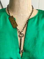 Skelton Key and Tag Necklace