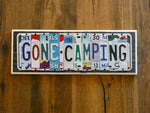 Gone Camping License Plate Sign