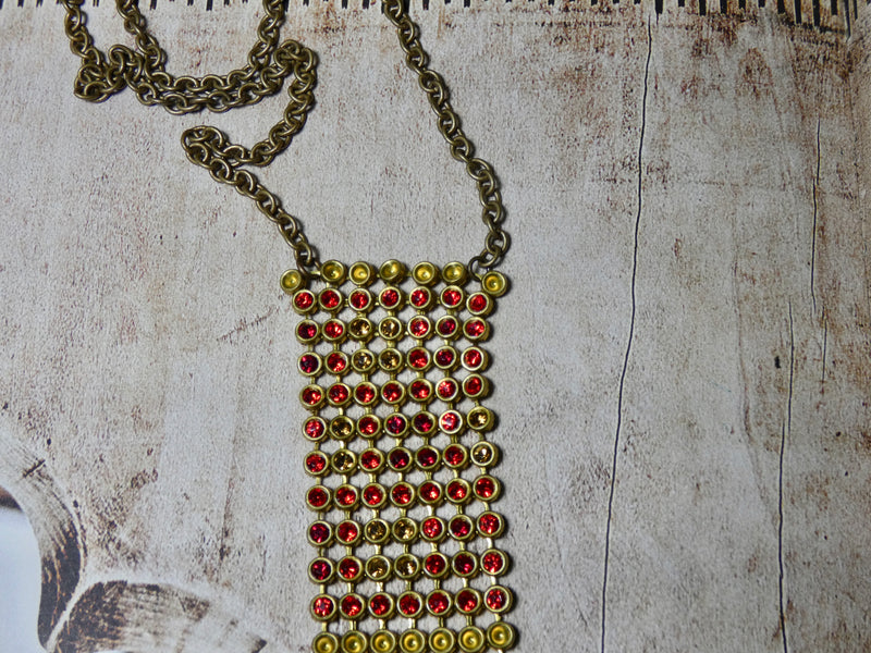 One of a Kind Vintage Mesh Rhinestone Necklace